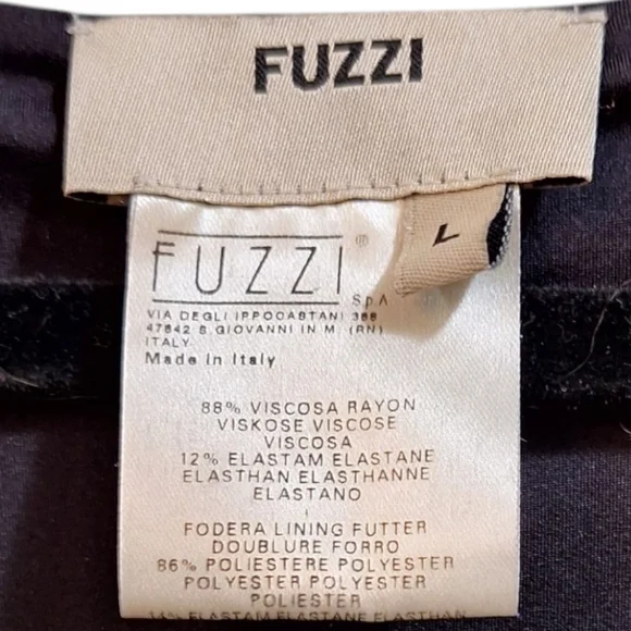 Fuzzi Midi Sheath Dress Womens Size L Long Sleeve V Neck Lined Colorful - Picture 8 of 8